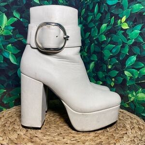 Nasty gal mamma Mia platform ankle boots platform leather